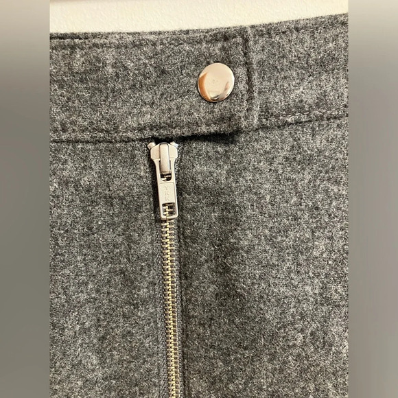 Madewell Wool Blend Zip Front Mini Skirt Grey Womens‎ size 4 - Picture 3 of 9